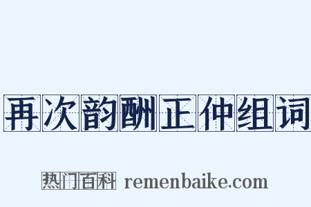 再次韵酬正仲组词是什么意思的图片